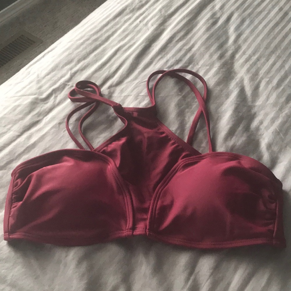 brand new maroon swim top